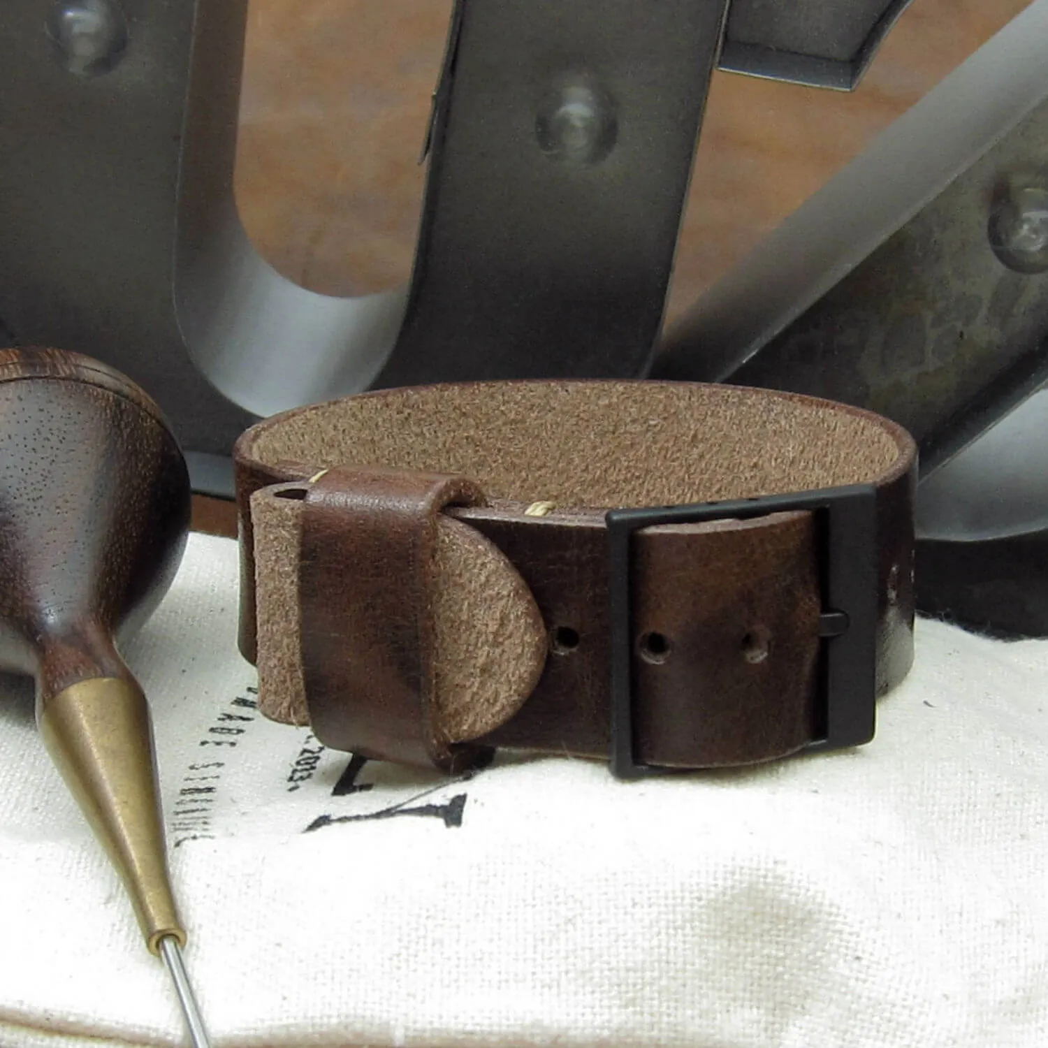 Leather Watch Strap, Classic RAF II Military 103