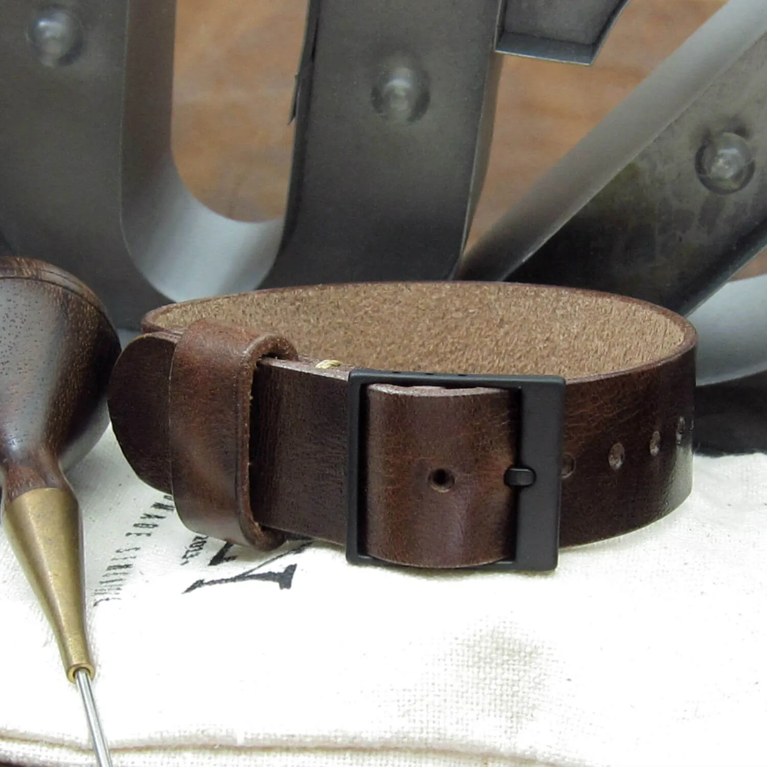 Leather Watch Strap, Classic RAF II Military 103