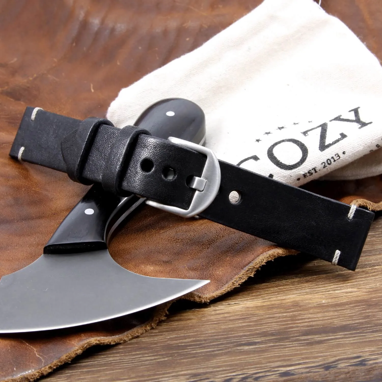 Leather Watch Strap, Vintage Nero (Black) | For Apple Watch