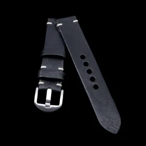 Leather Watch Strap, Vintage Nero (Black) | For Apple Watch