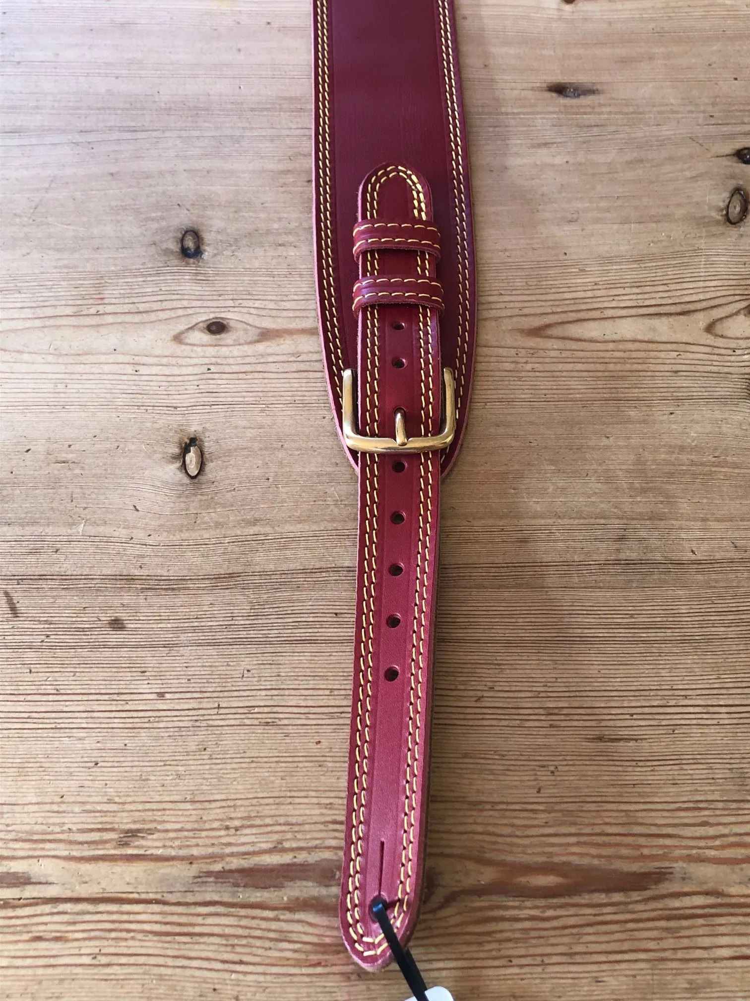 LG Deluxe F.A.B Red Leather DM Guitar Strap