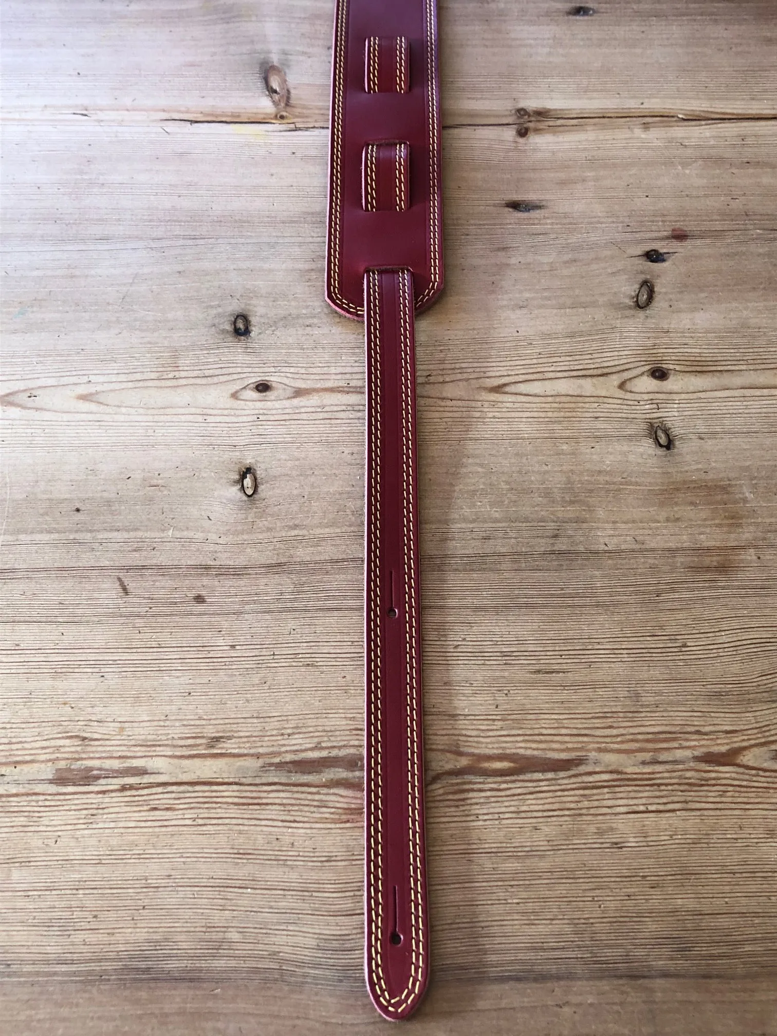 LG Deluxe F.A.B Red Leather DM Guitar Strap
