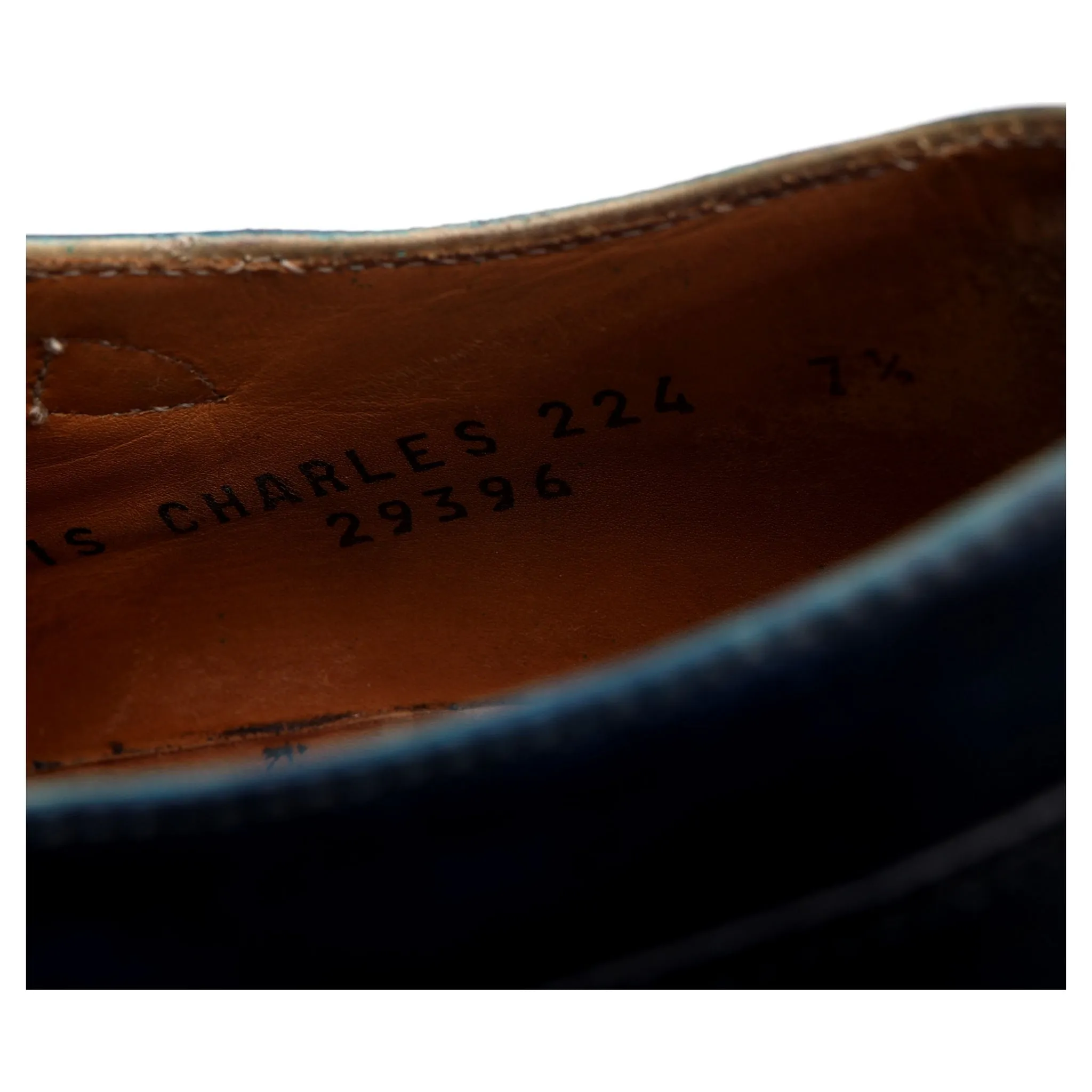 'Louis-Charles' Blue Patina Leather Double Monk Strap UK 7.5