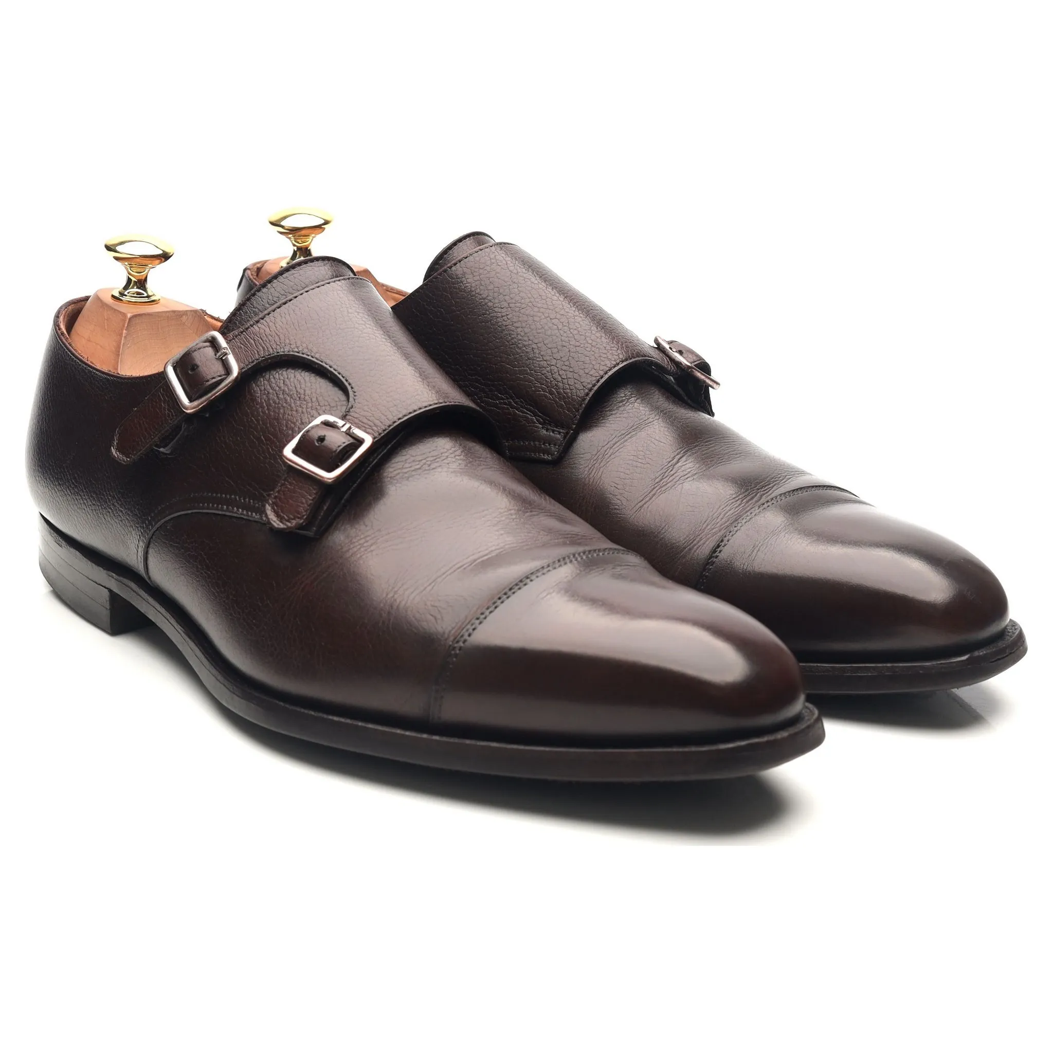 'Lowndes' Dark Brown Leather Double Monk Strap UK 9.5 E