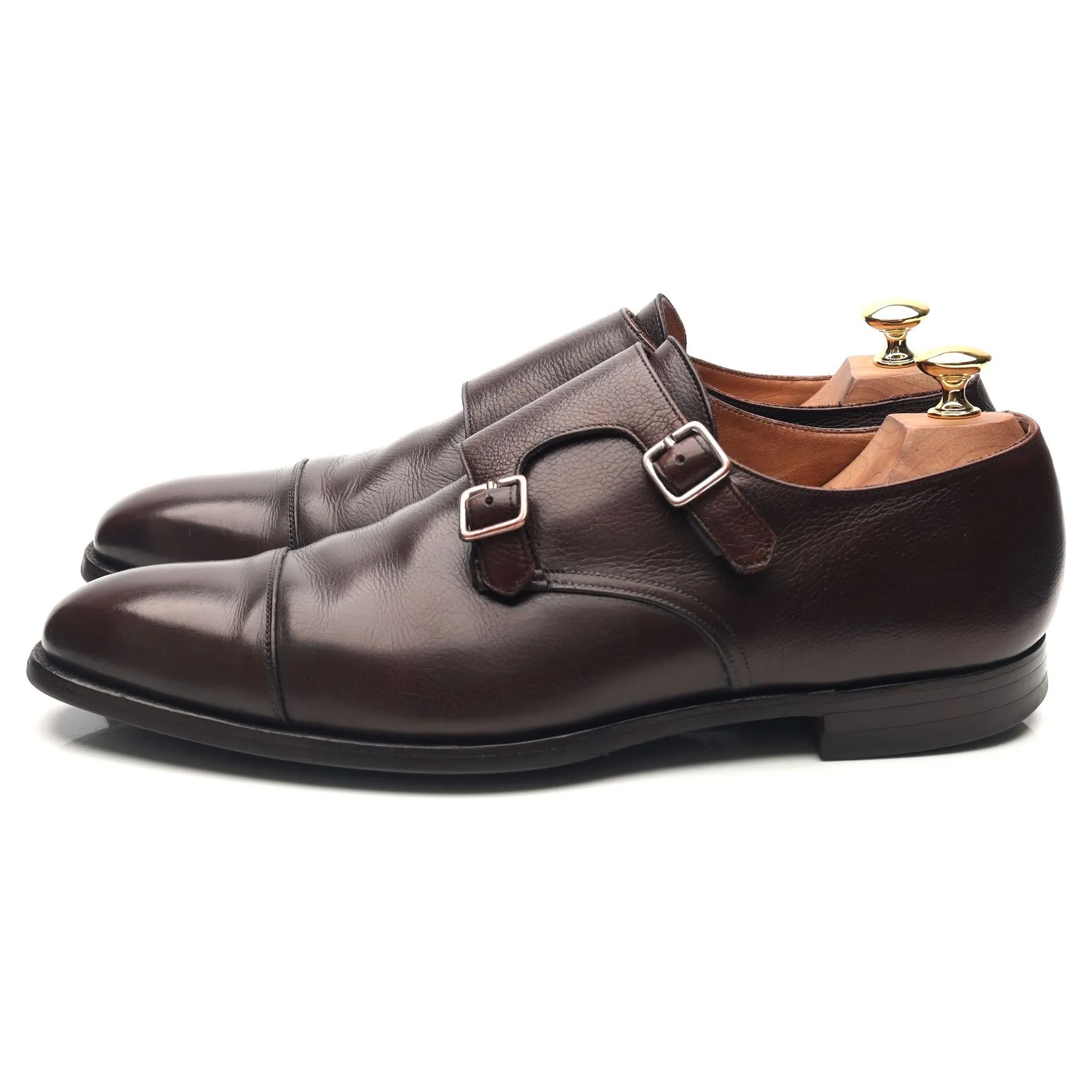 'Lowndes' Dark Brown Leather Double Monk Strap UK 9.5 E