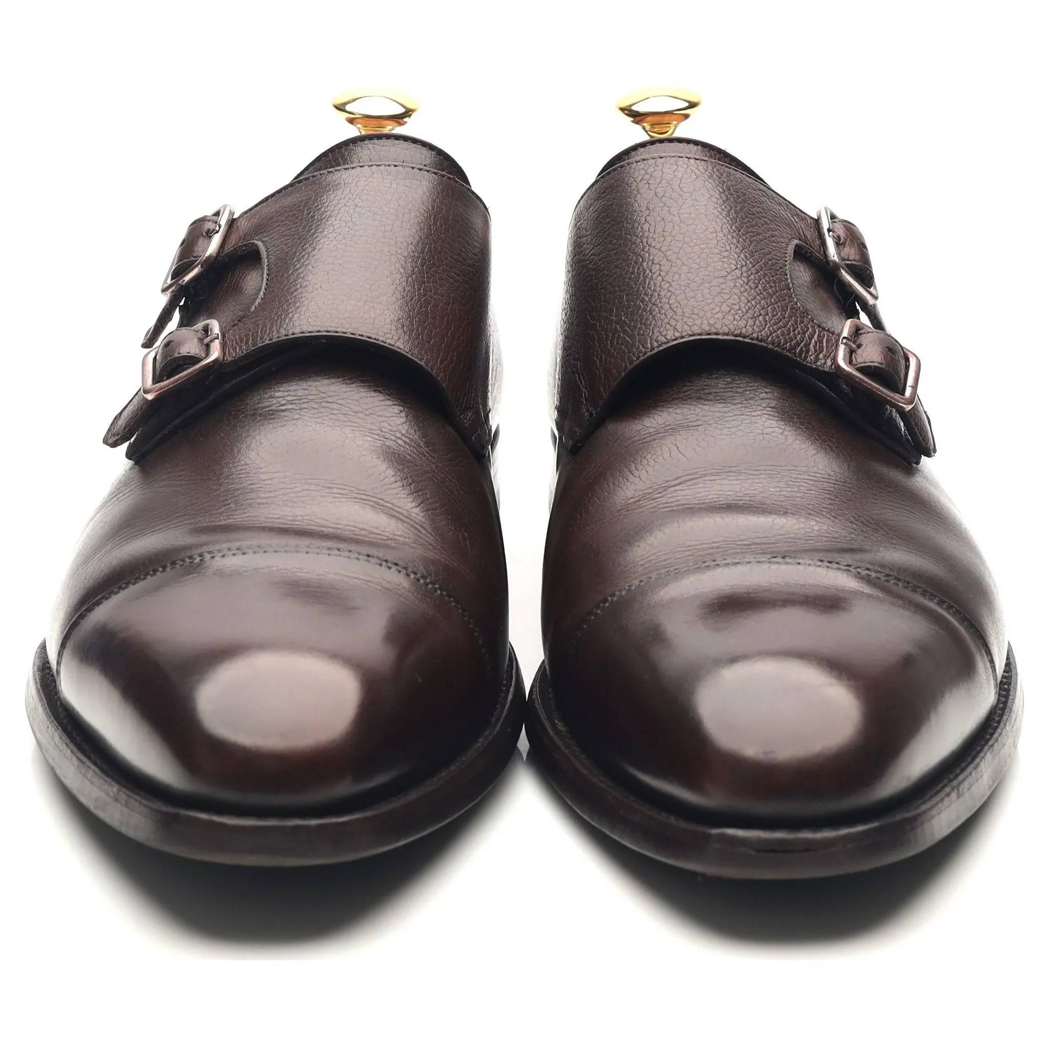 'Lowndes' Dark Brown Leather Double Monk Strap UK 9.5 E