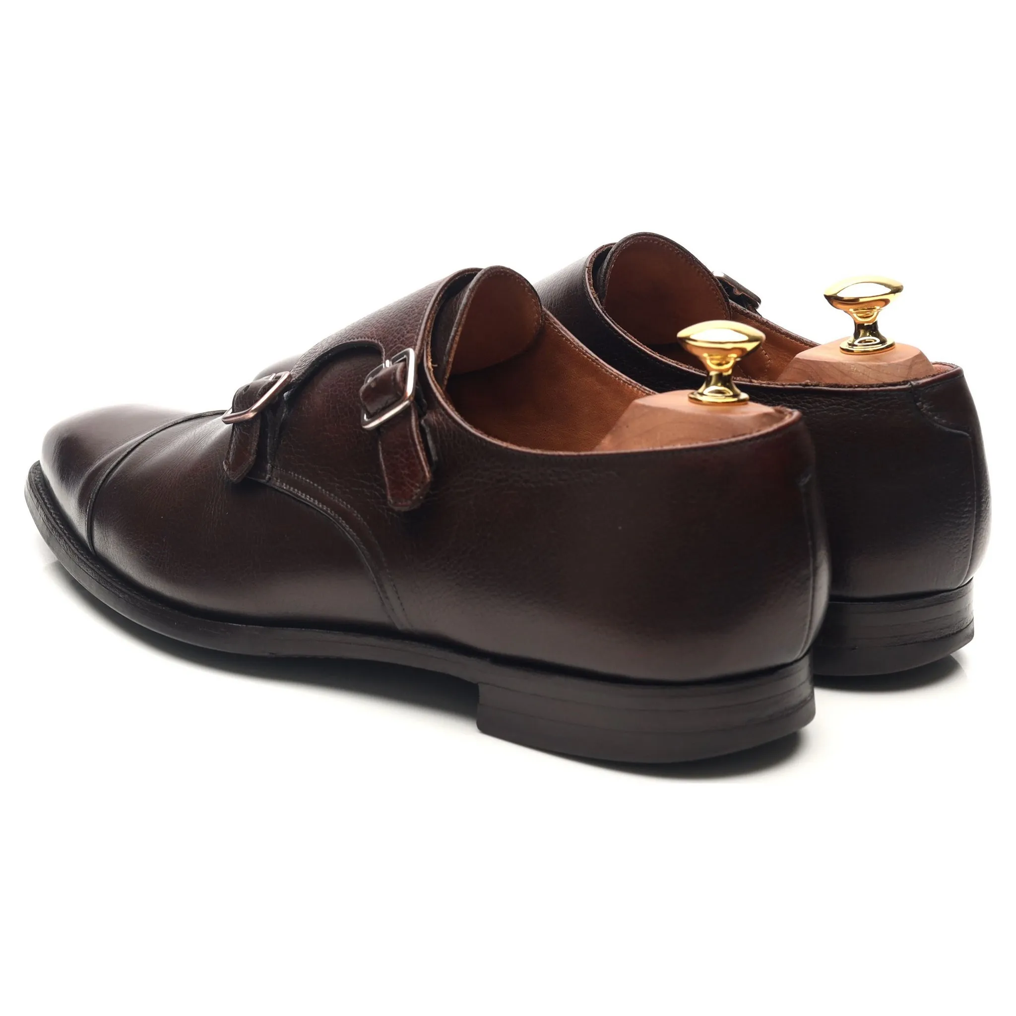'Lowndes' Dark Brown Leather Double Monk Strap UK 9.5 E