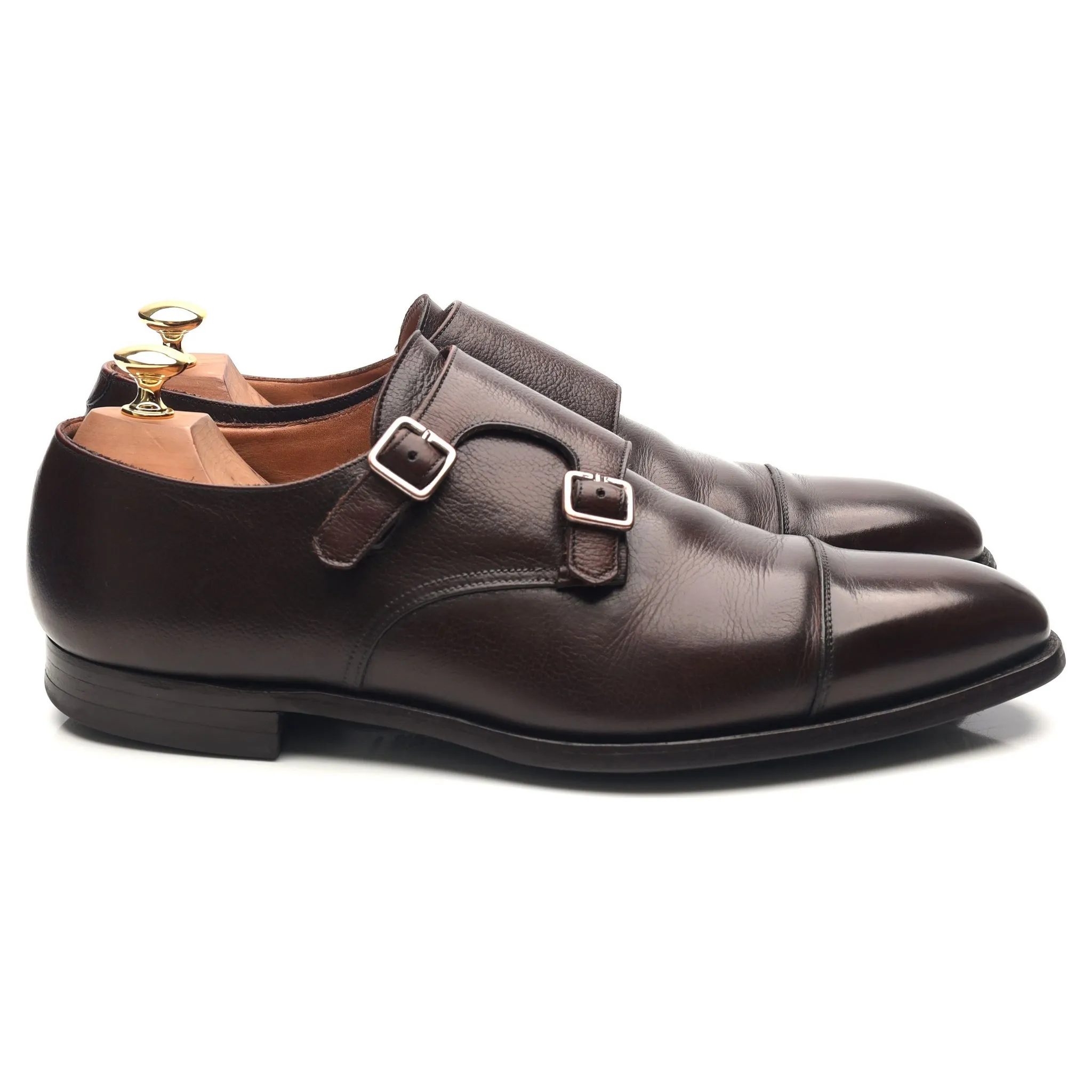 'Lowndes' Dark Brown Leather Double Monk Strap UK 9.5 E