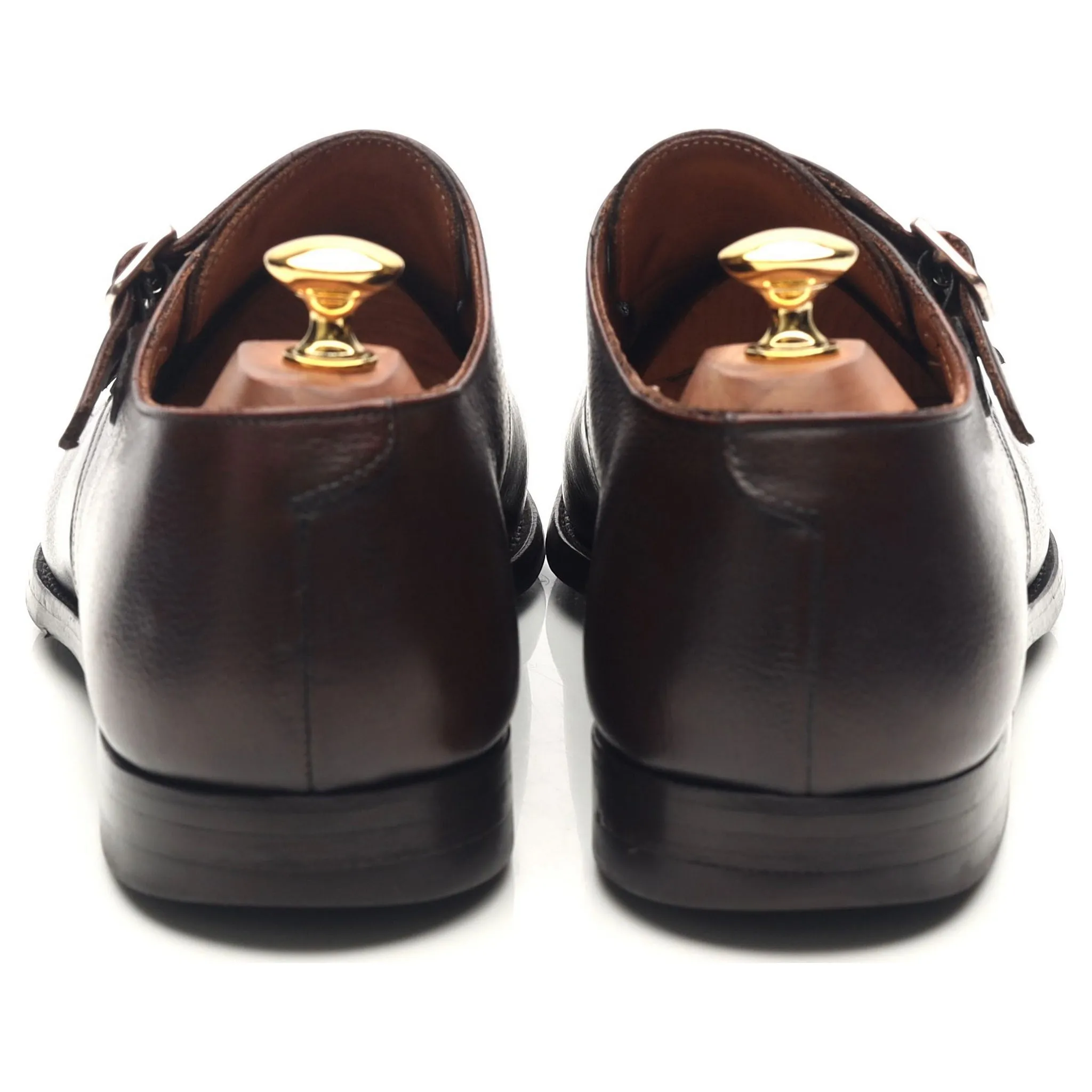 'Lowndes' Dark Brown Leather Double Monk Strap UK 9.5 E
