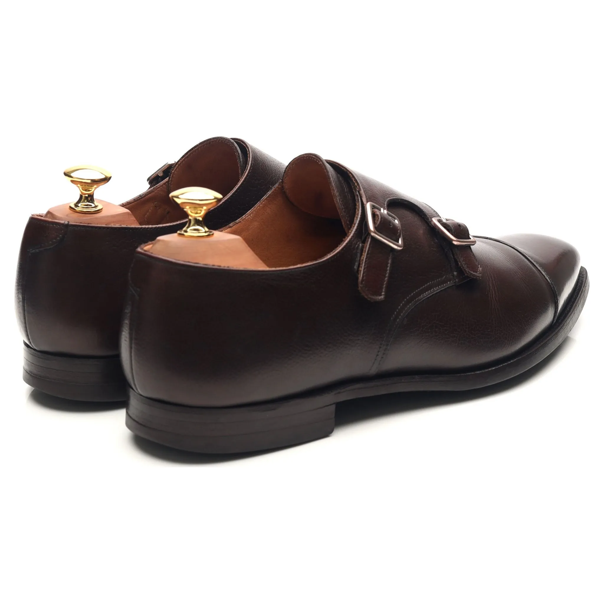 'Lowndes' Dark Brown Leather Double Monk Strap UK 9.5 E
