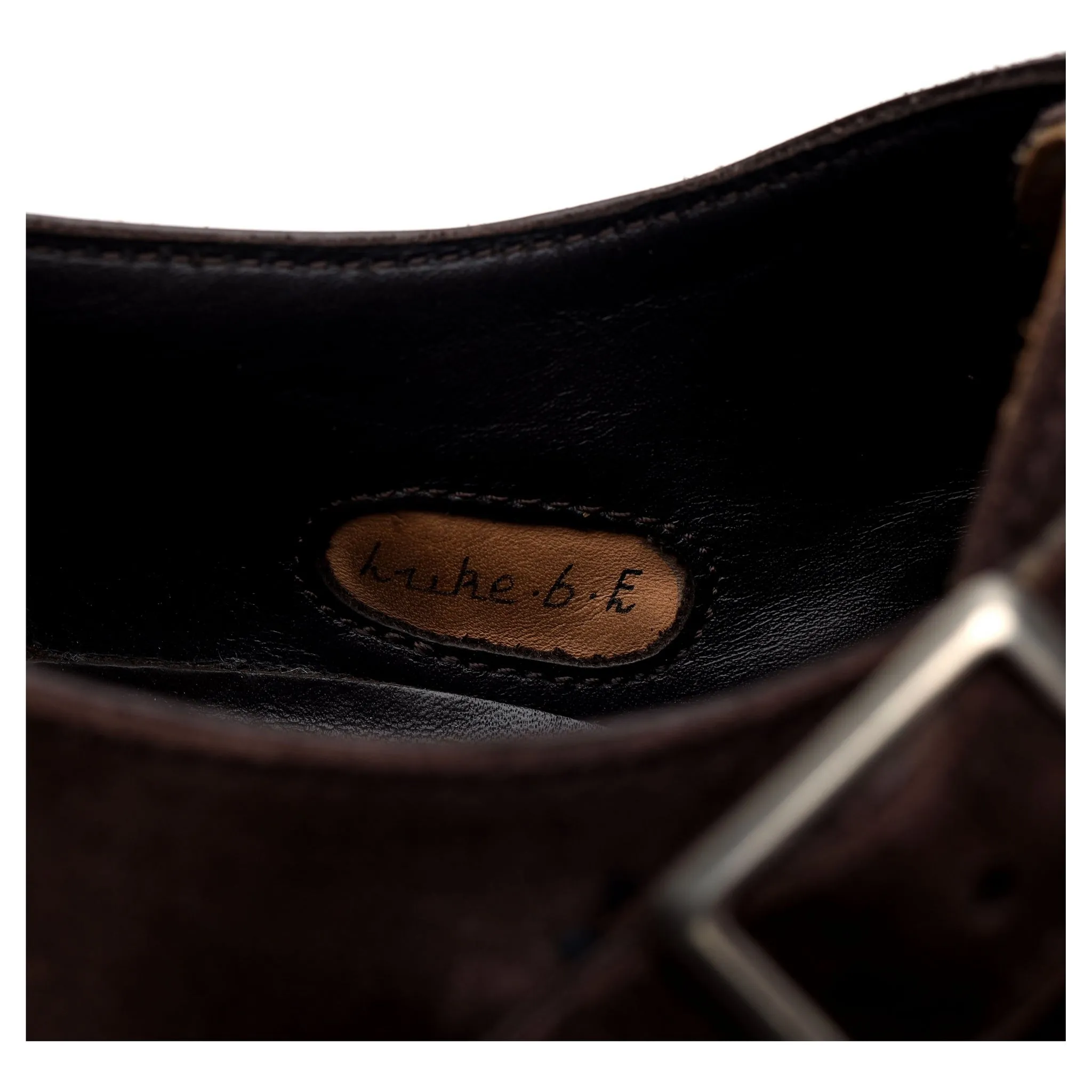 'Luke' Dark Brown Suede Double Monk Strap UK 6 E