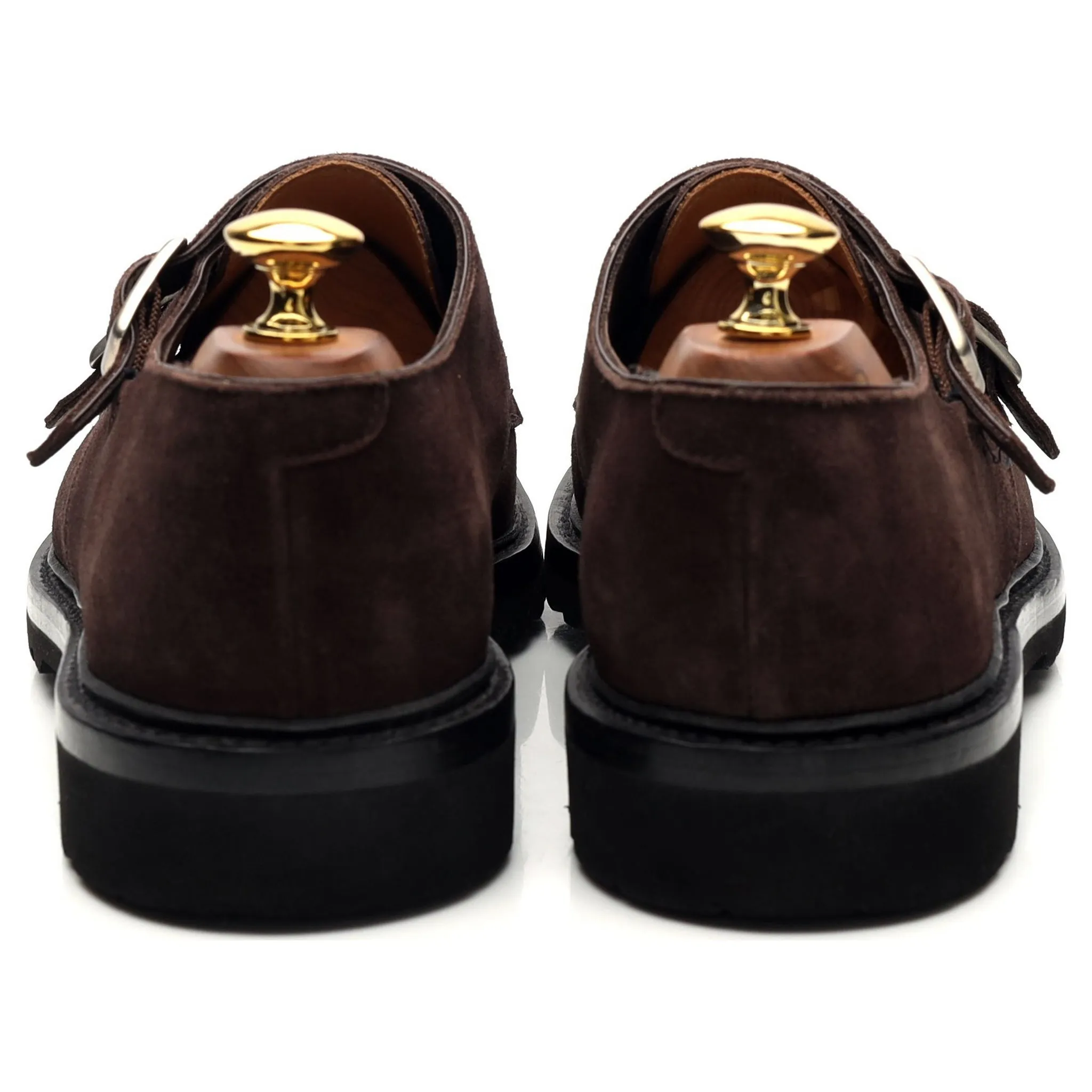 'Luke' Dark Brown Suede Double Monk Strap UK 6 E