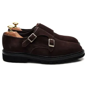 'Luke' Dark Brown Suede Double Monk Strap UK 6 E