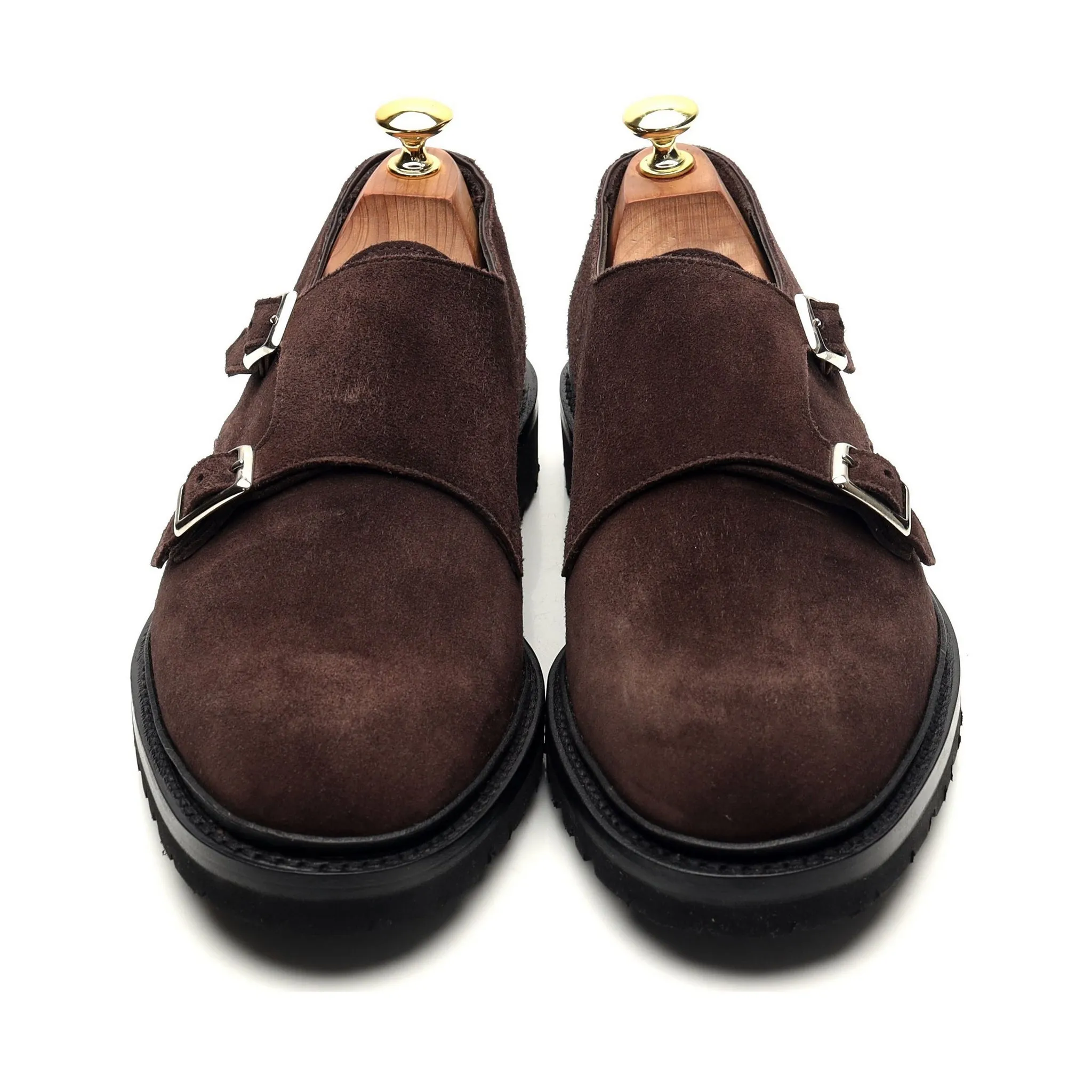 'Luke' Dark Brown Suede Double Monk Strap UK 6.5 - 12
