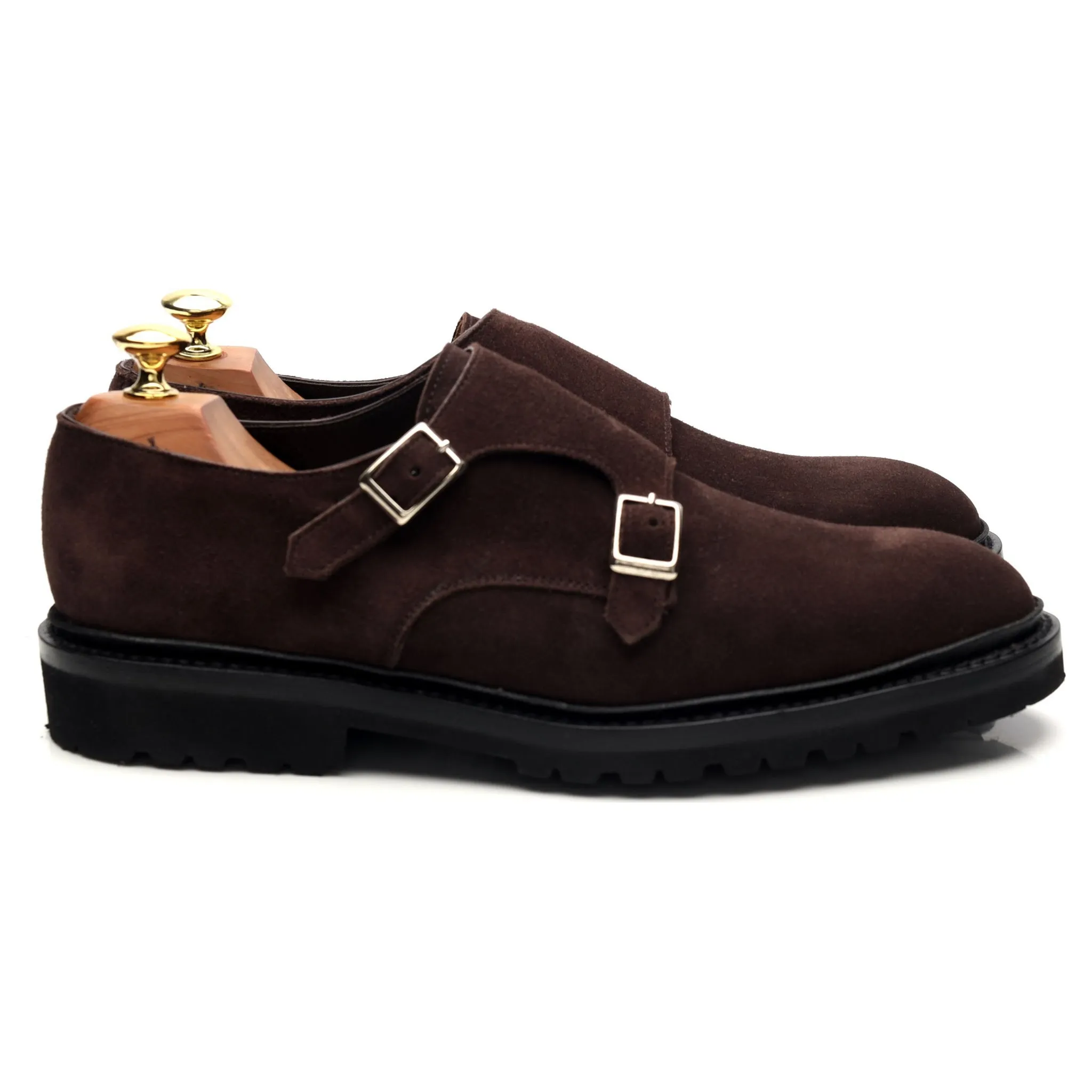 'Luke' Dark Brown Suede Double Monk Strap UK 6.5 - 12