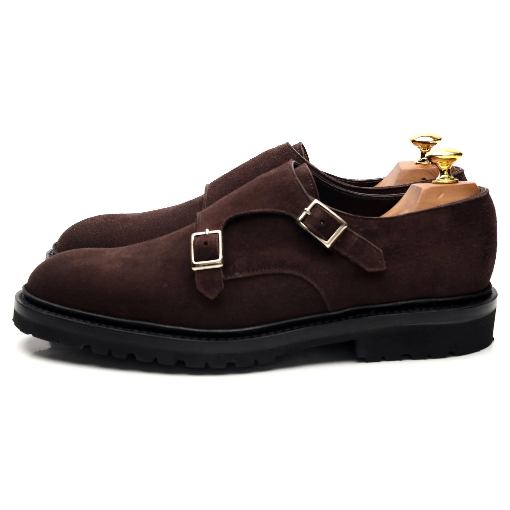 'Luke' Dark Brown Suede Double Monk Strap UK 6.5 - 12