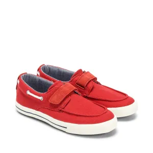 Mayoral Red Fabric Boat Shoes
