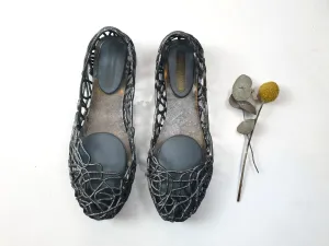 Melissa   Campana metalic silver plastic shoes size 38