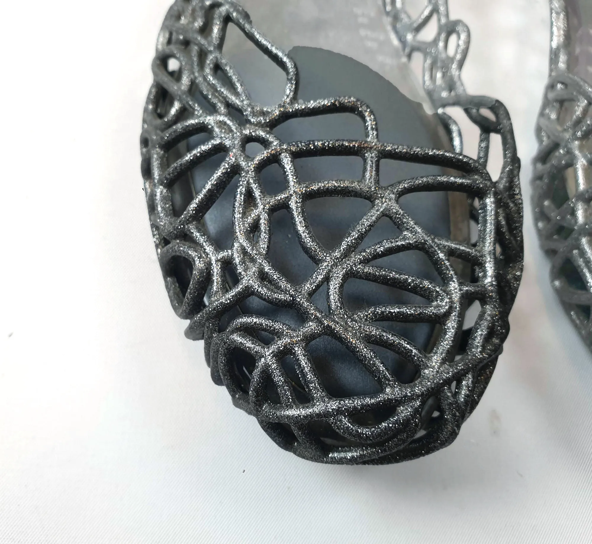 Melissa   Campana metalic silver plastic shoes size 38