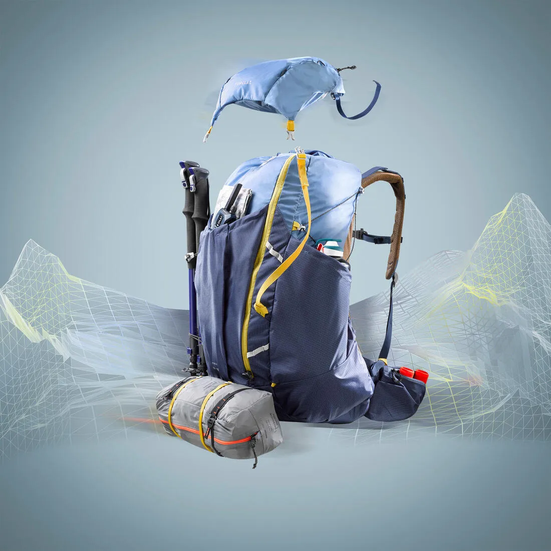 Men’s Light Trekking Backpack MT900 50 10 L Light