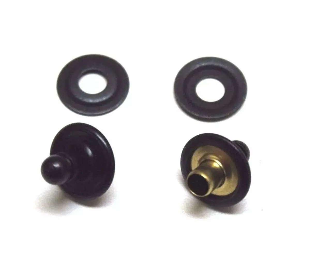 Military black Lift the dot fastener rivet stud and plate (Cloth to cloth)