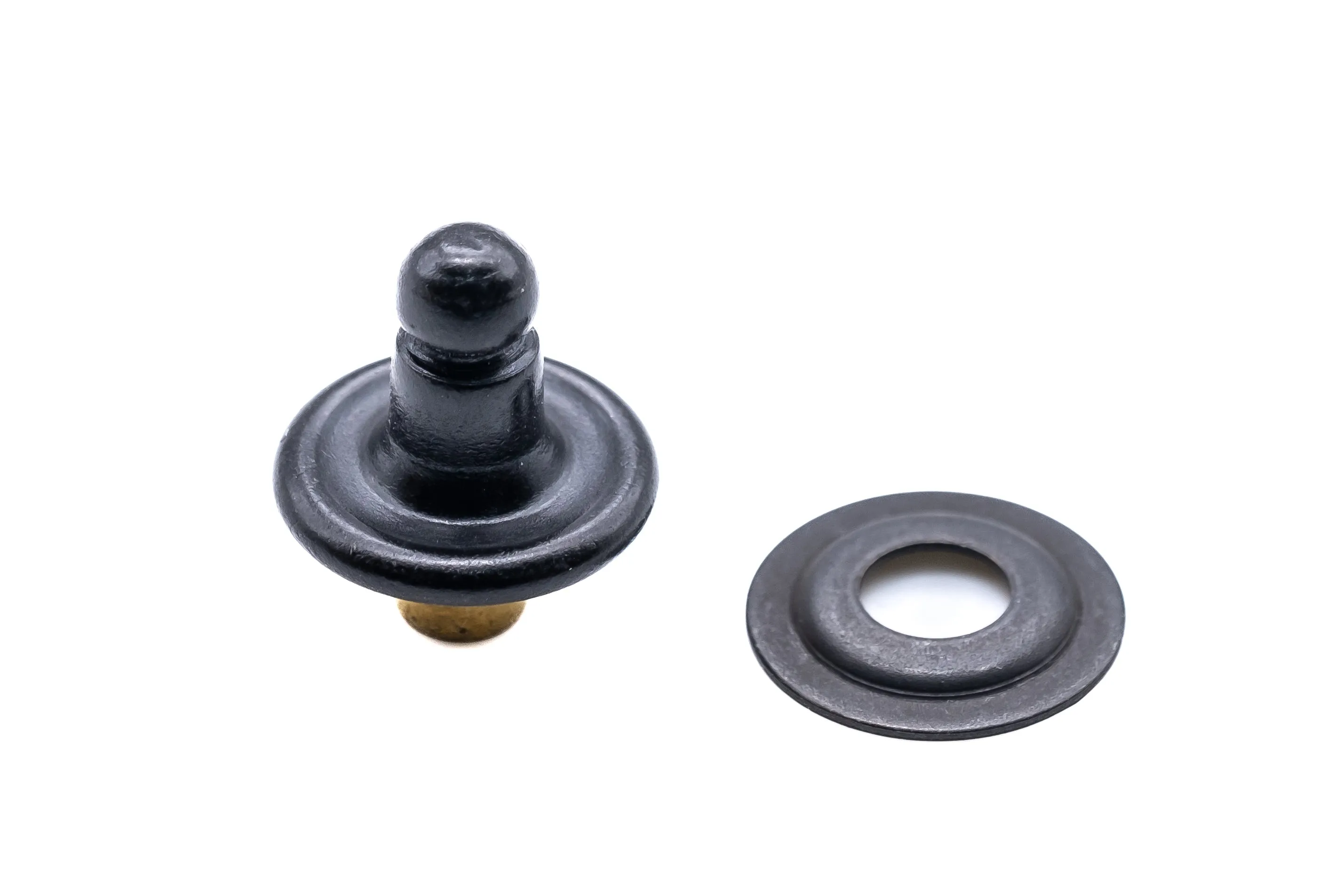 Military black Lift the dot fastener rivet stud and plate (Cloth to cloth)