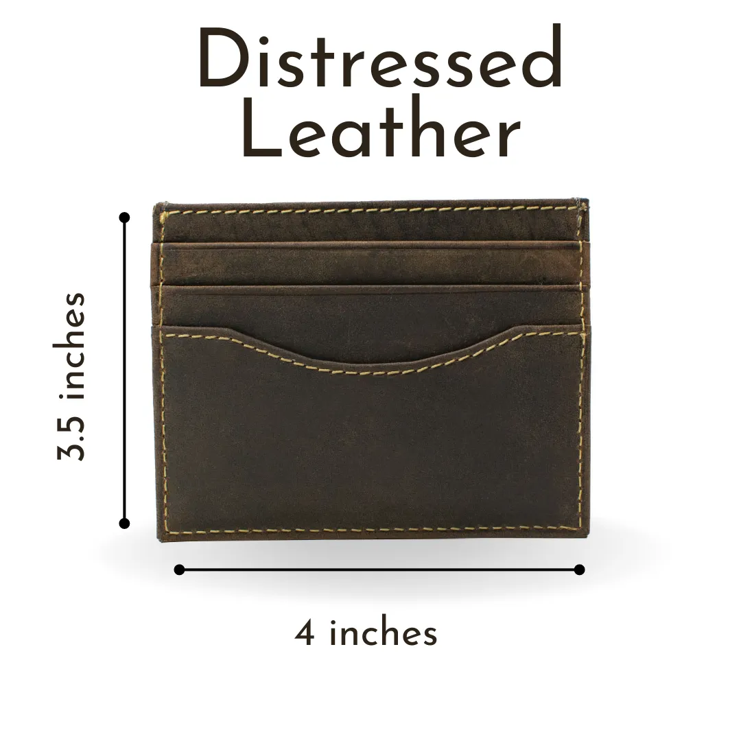 Mt. Pisgah Titanium Distressed Leather Belt & Wallet Set by Nickel Smart®