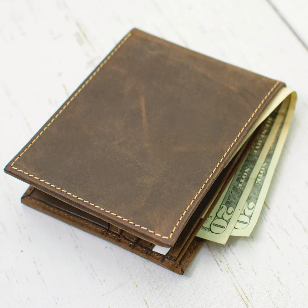 Mt. Pisgah Titanium Distressed Leather Belt & Wallet Set by Nickel Smart®