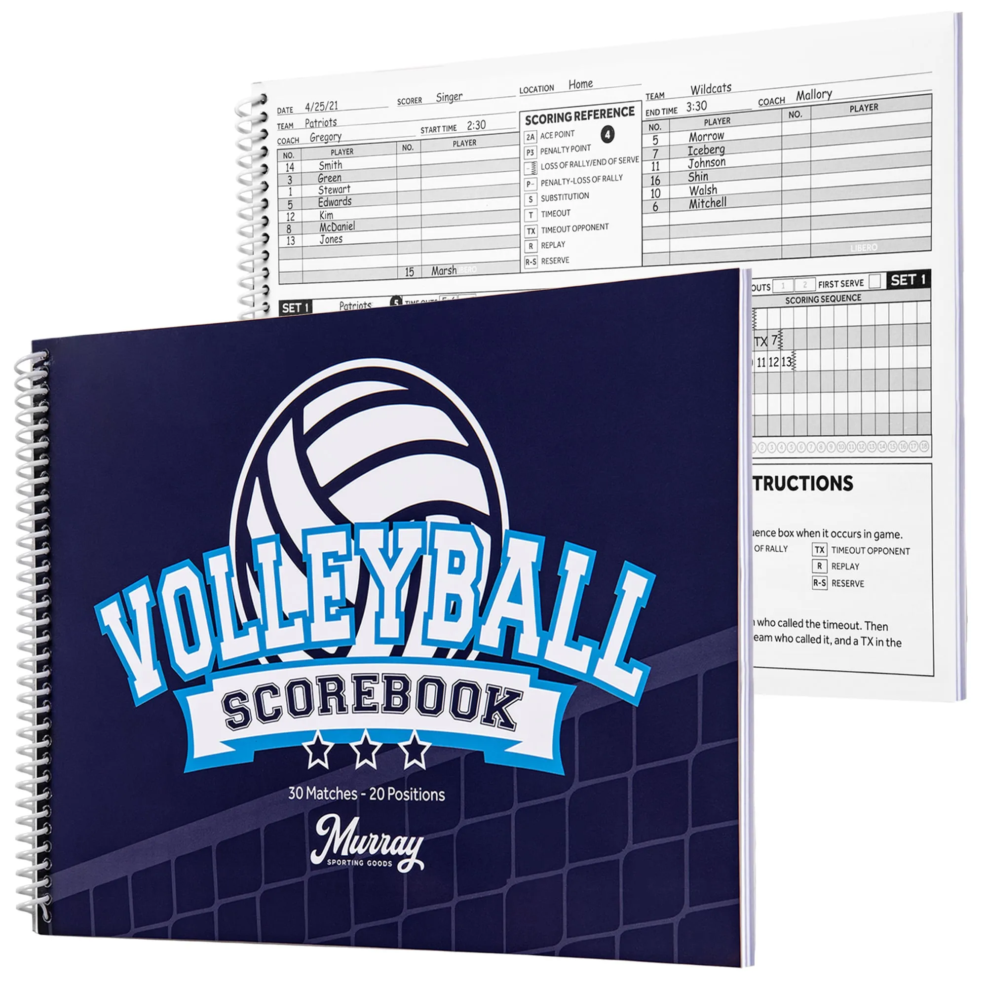 Murray Sporting Goods Volleyball Scorebook - 30 Matches