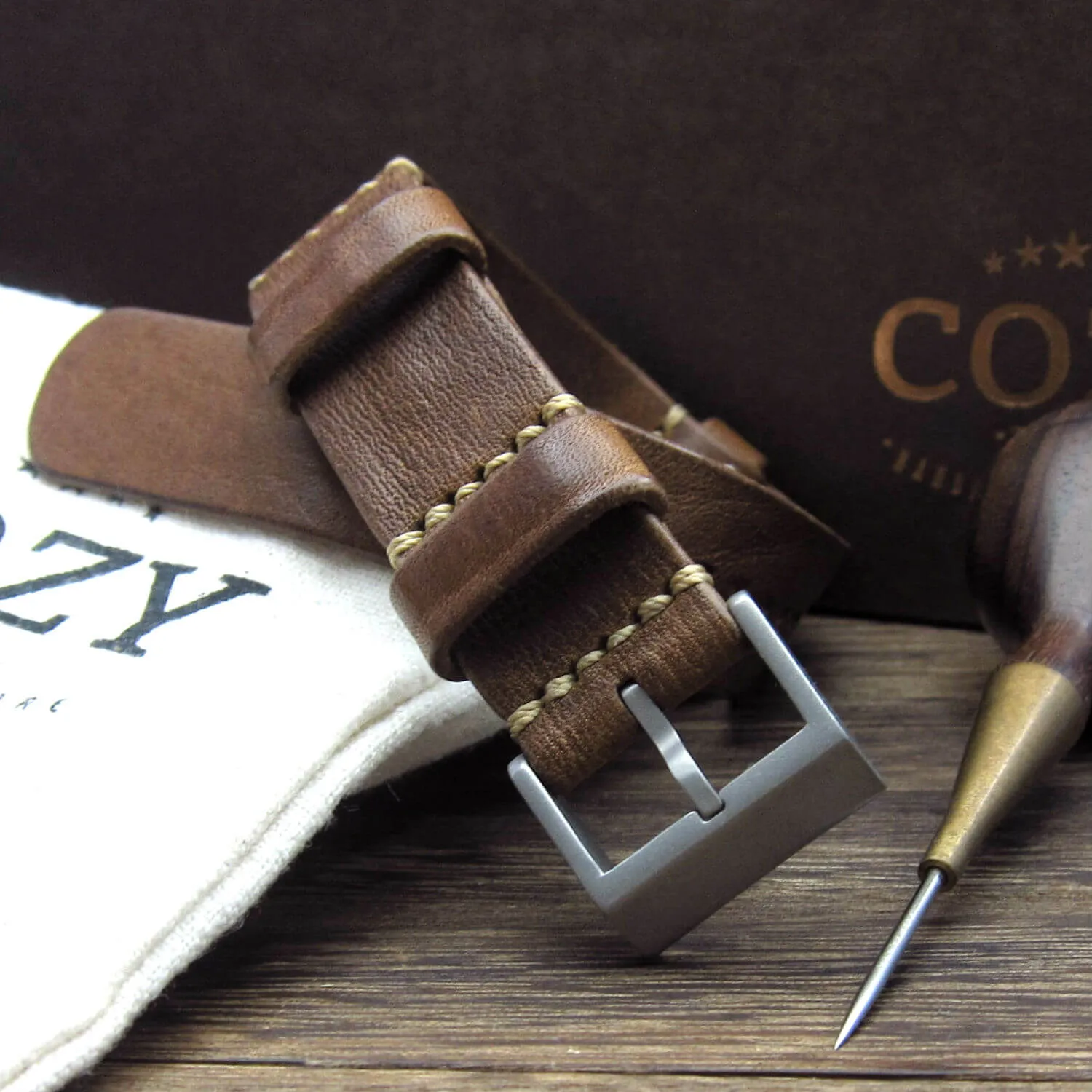 NAT2 Leather Watch Strap, Vintage 402