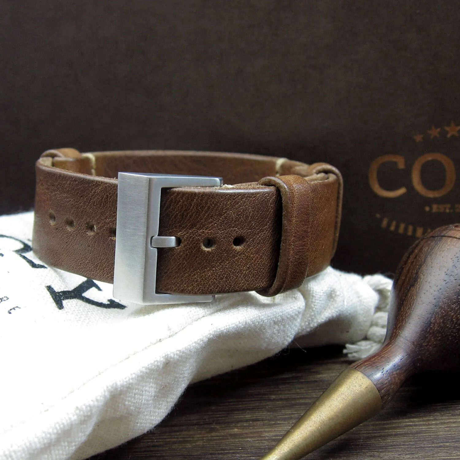 NAT2 Leather Watch Strap, Vintage 402