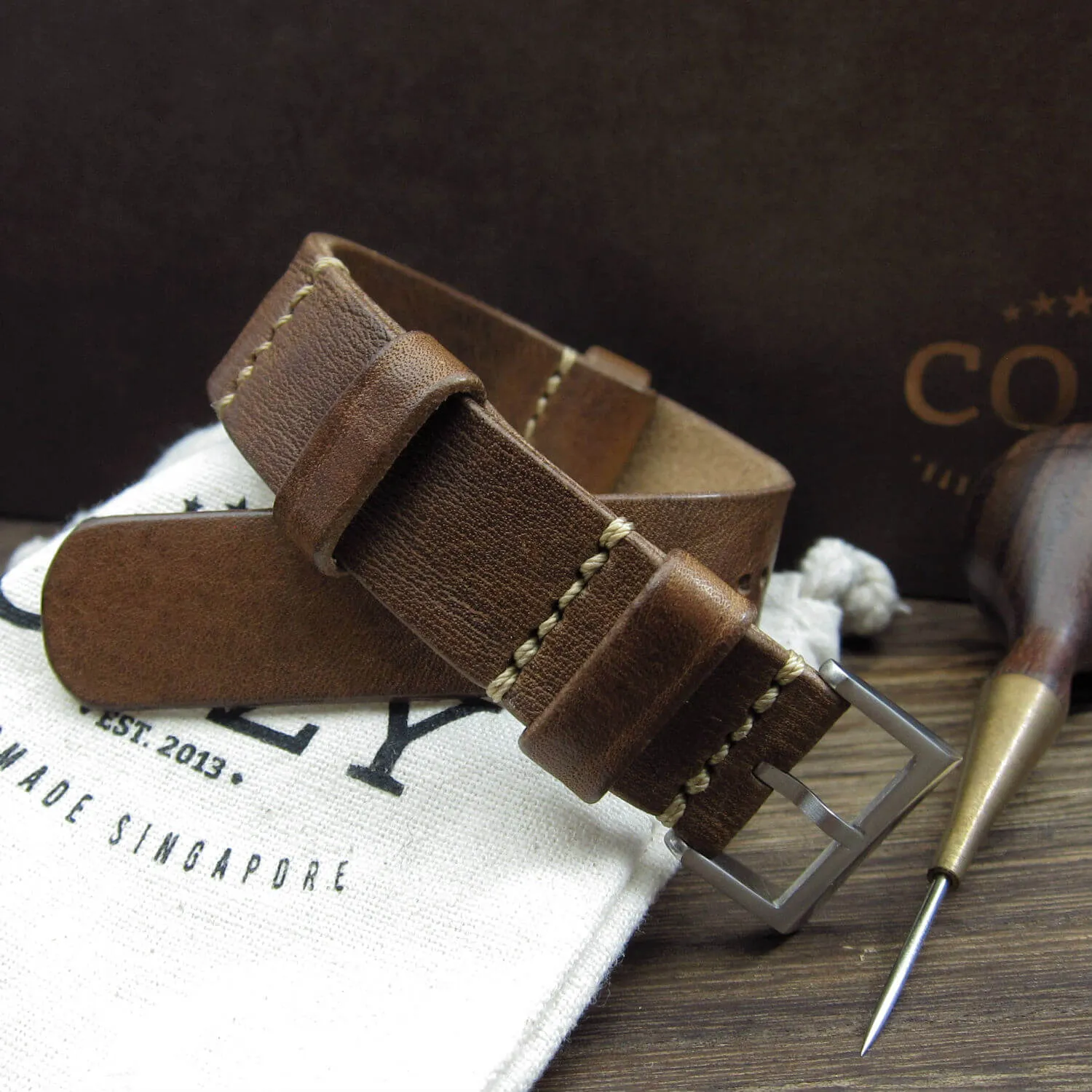 NAT2 Leather Watch Strap, Vintage 402