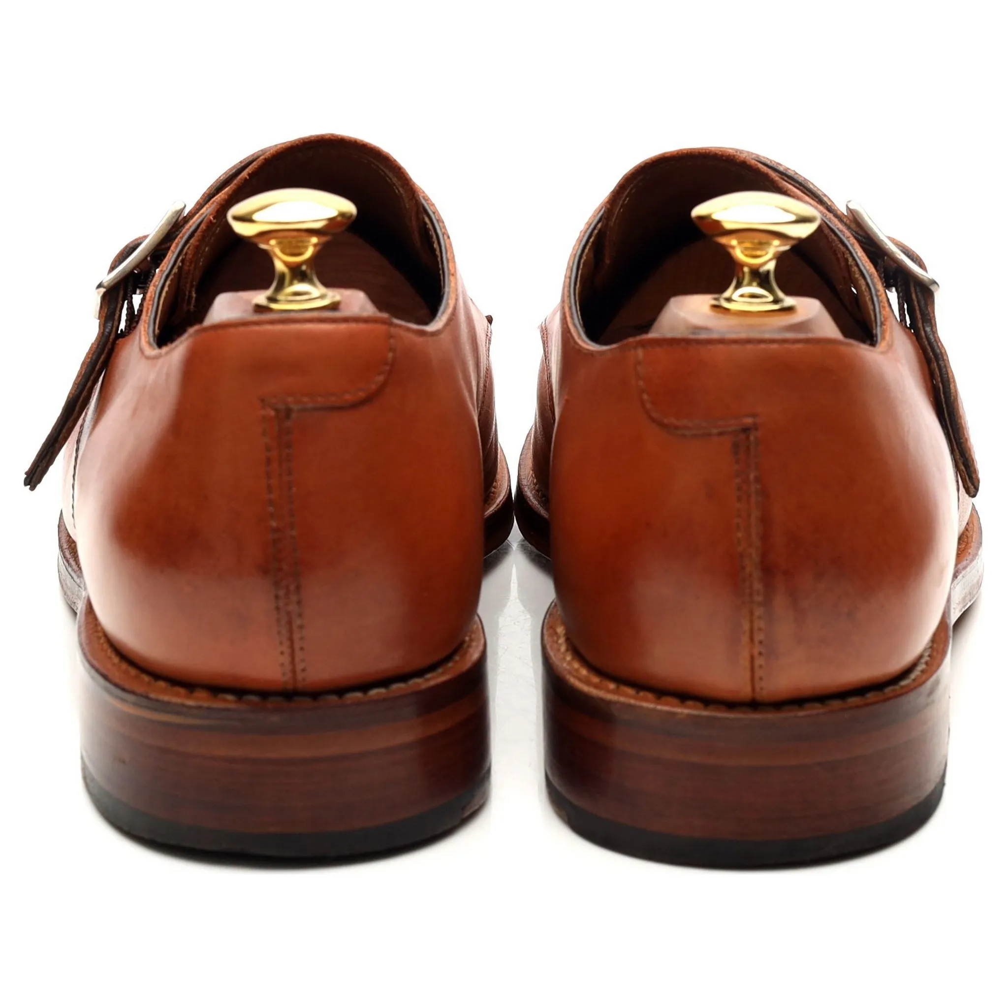 'Nathan' Tan Brown Leather Monk Strap UK 9 G