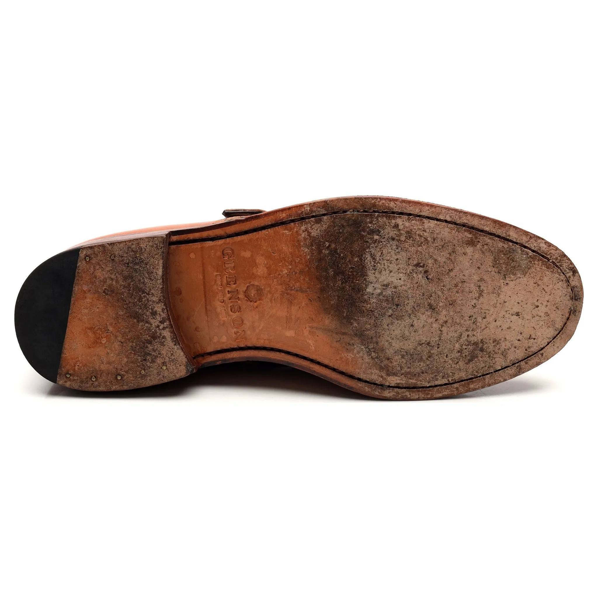 'Nathan' Tan Brown Leather Monk Strap UK 9 G
