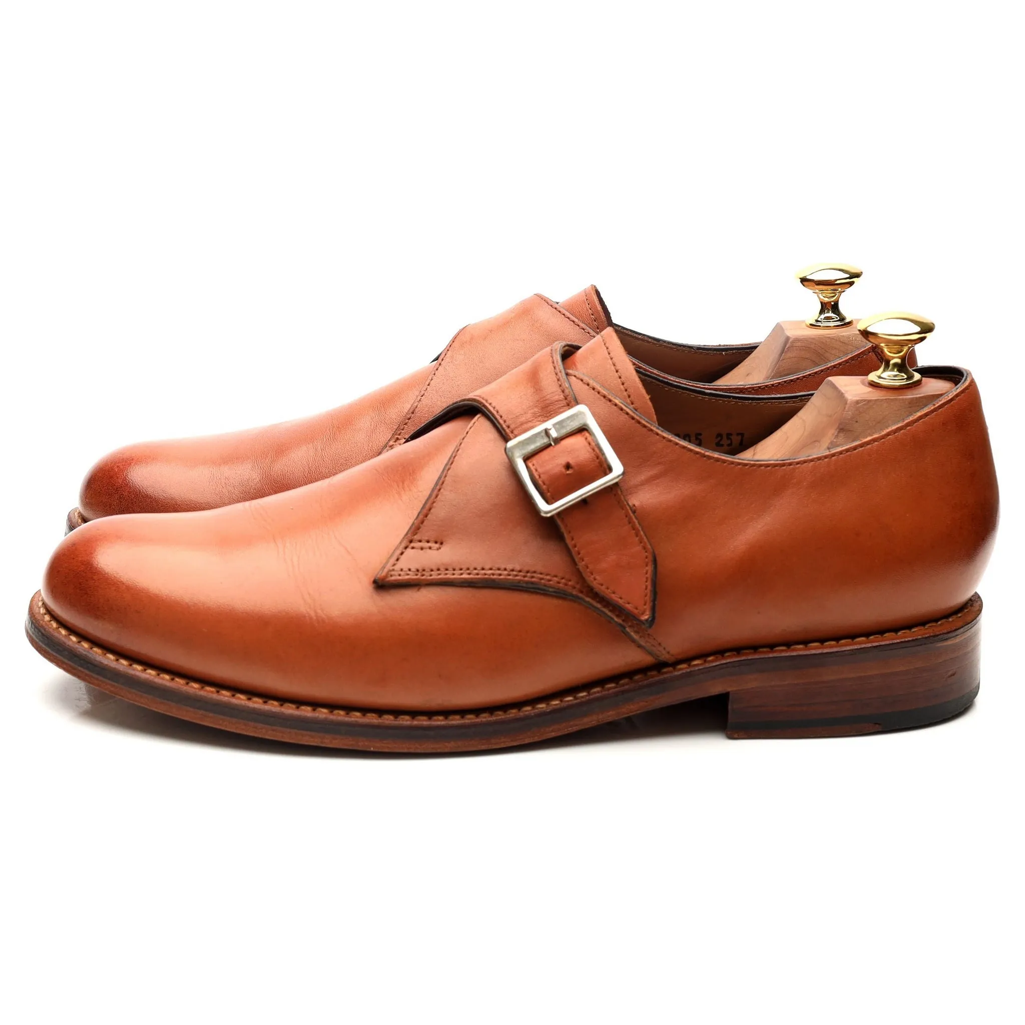 'Nathan' Tan Brown Leather Monk Strap UK 9 G