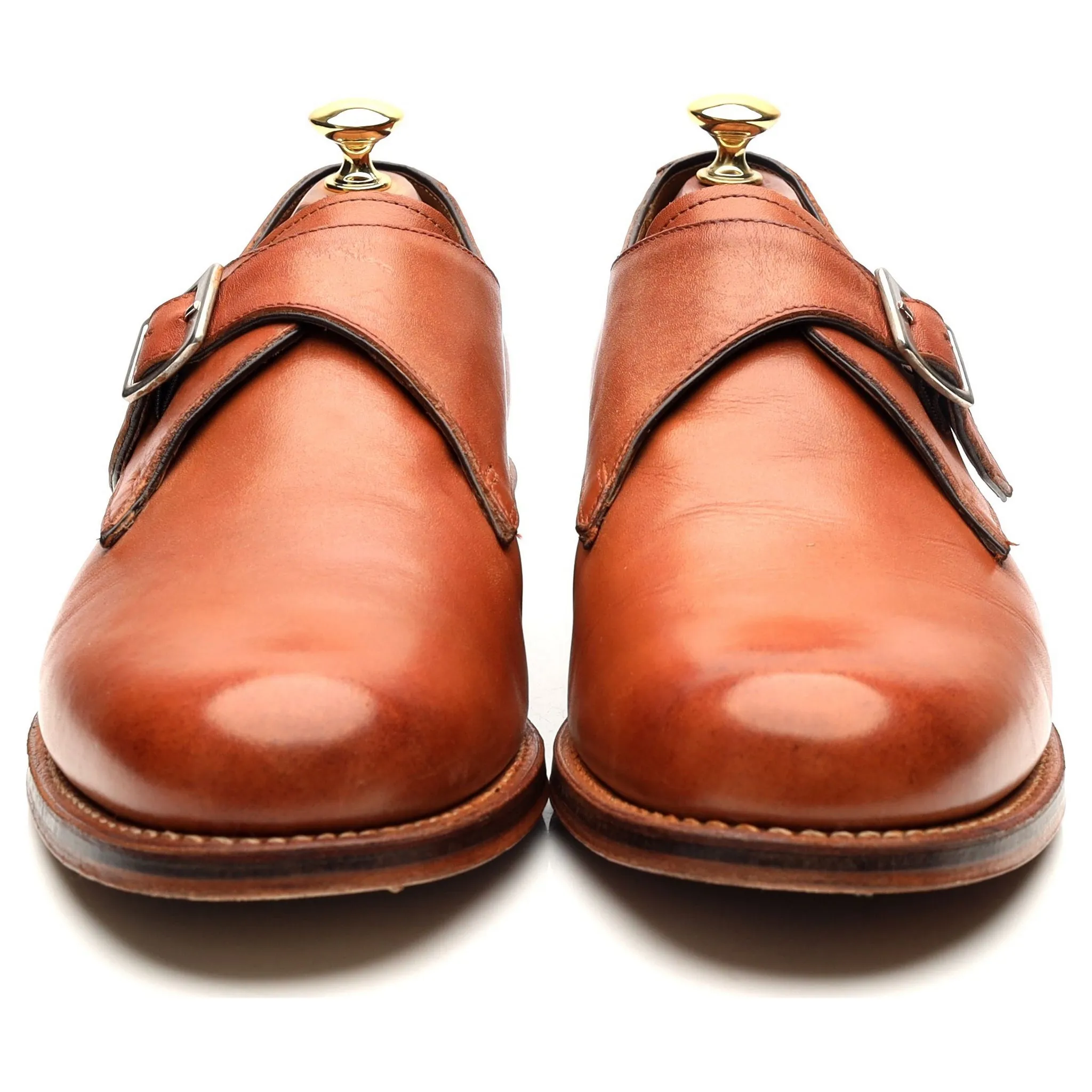 'Nathan' Tan Brown Leather Monk Strap UK 9 G