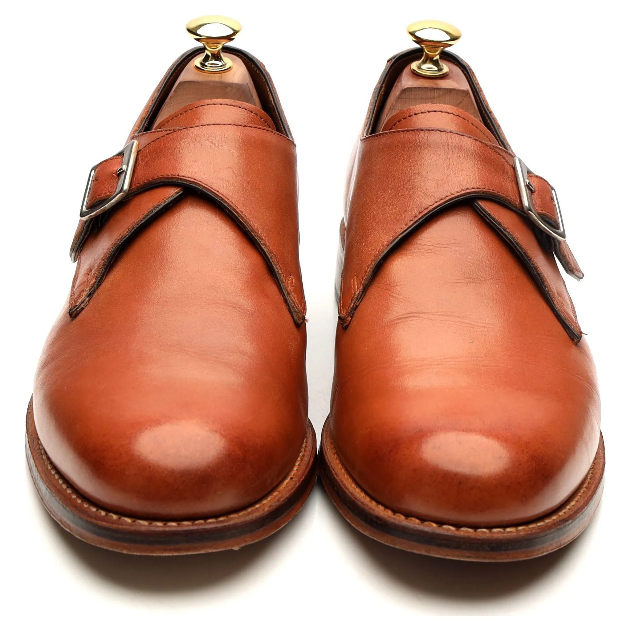 'Nathan' Tan Brown Leather Monk Strap UK 9 G
