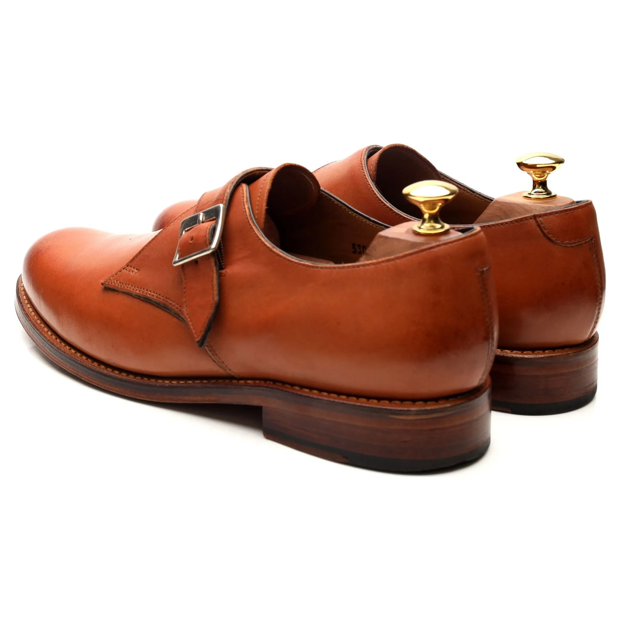 'Nathan' Tan Brown Leather Monk Strap UK 9 G
