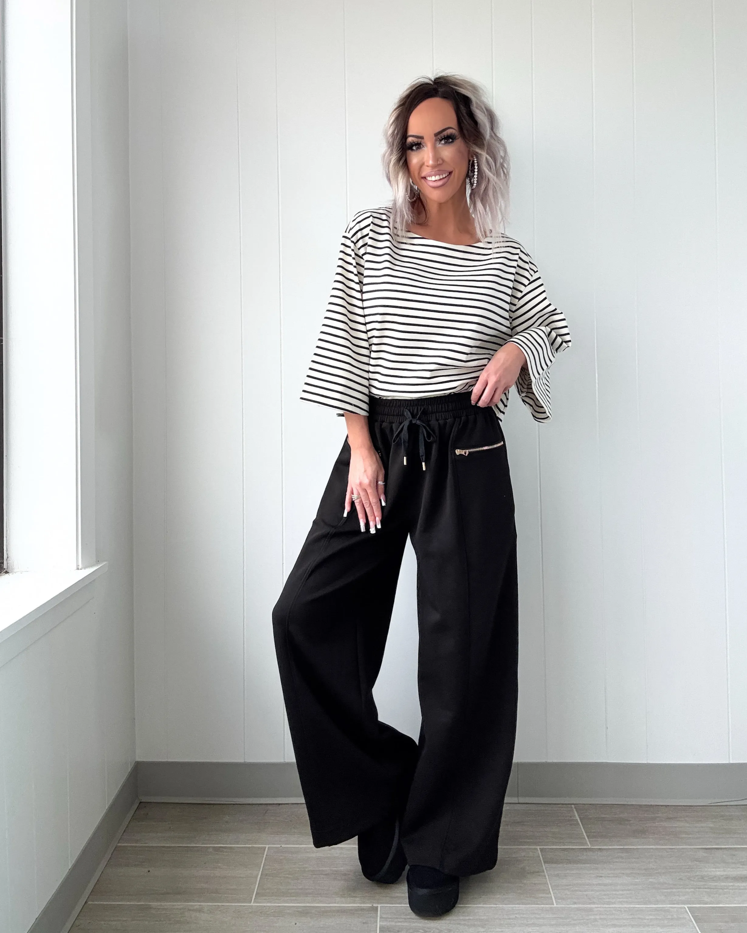 Nautical Muse Striped Top - Black/Ivory