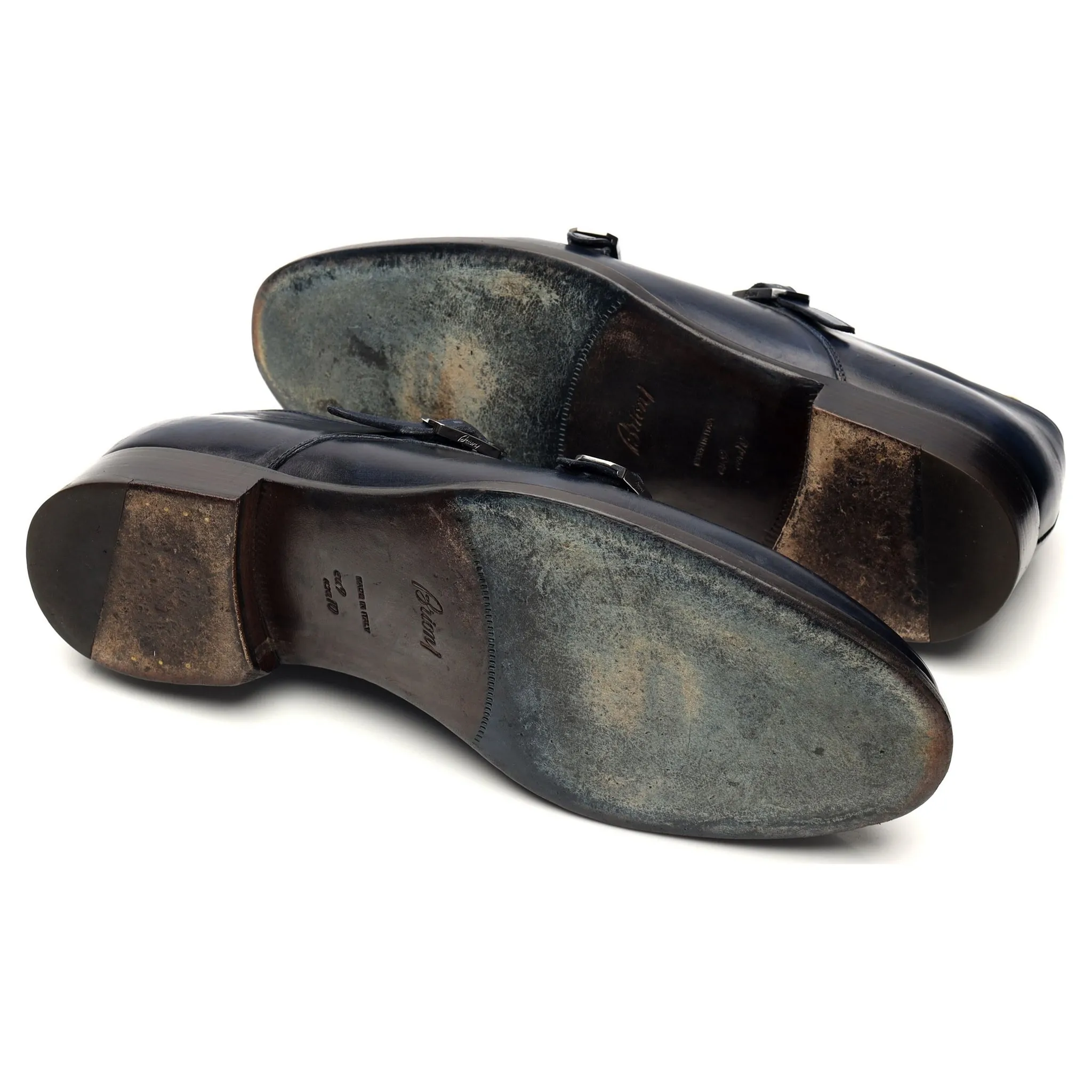Navy Blue Leather Monk Strap UK 9
