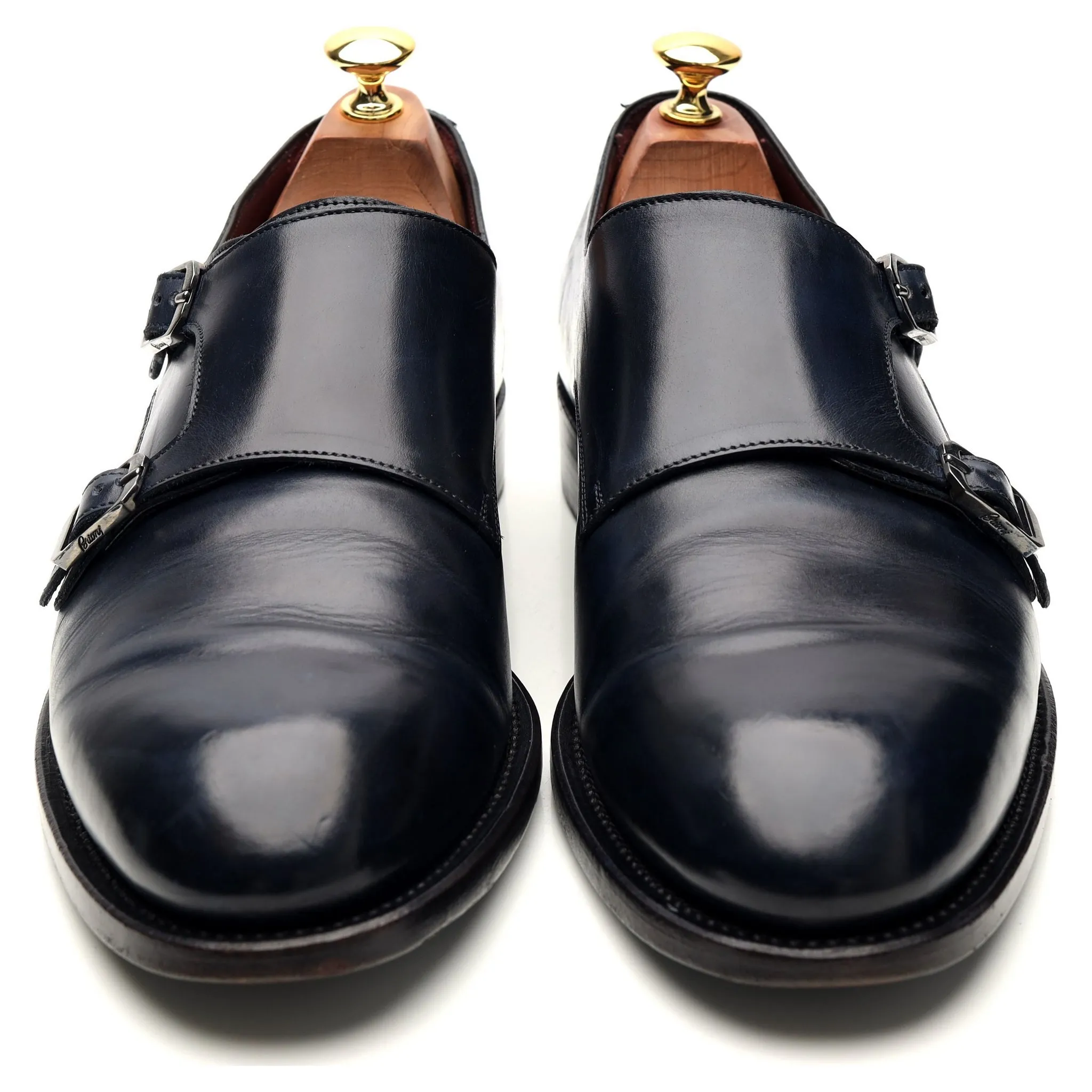 Navy Blue Leather Monk Strap UK 9