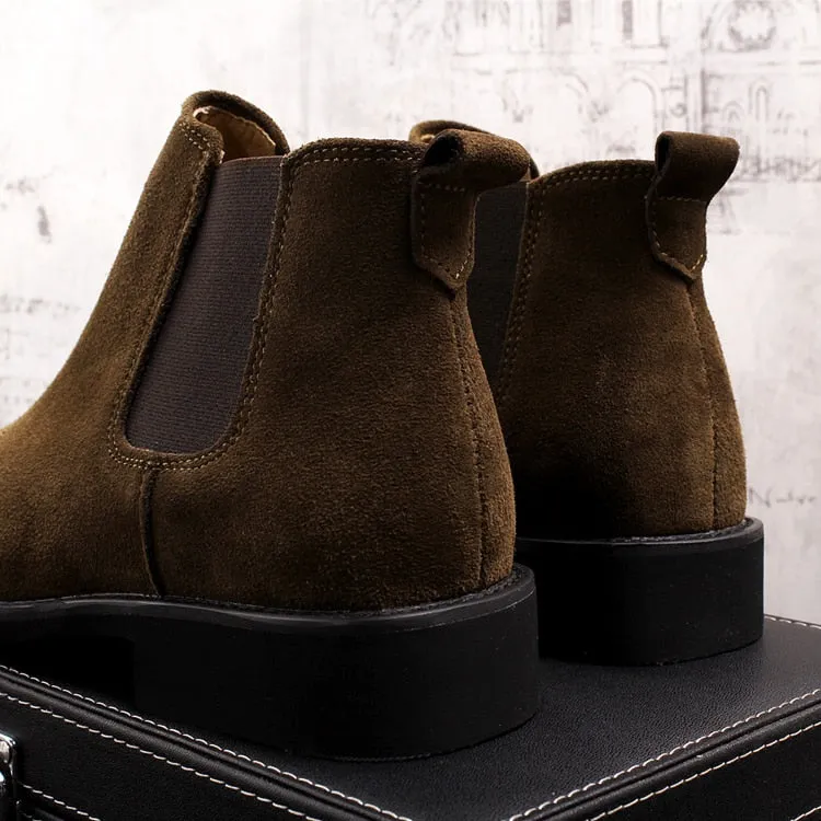 new arrival mens casual breathable genuine leather ankle boots nubuck chelsea booties young gentleman cowboy shoes zapato hombre