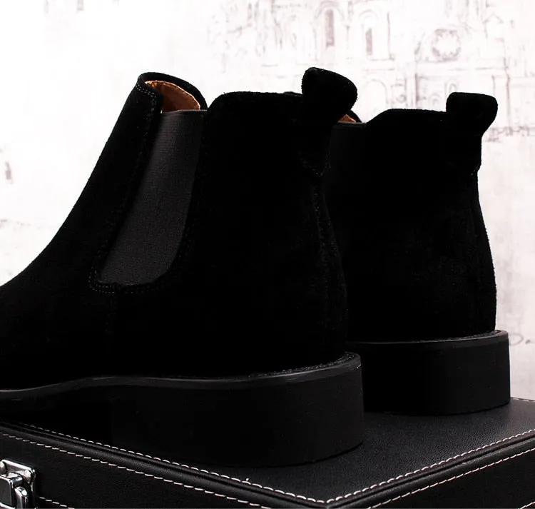 new arrival mens casual breathable genuine leather ankle boots nubuck chelsea booties young gentleman cowboy shoes zapato hombre