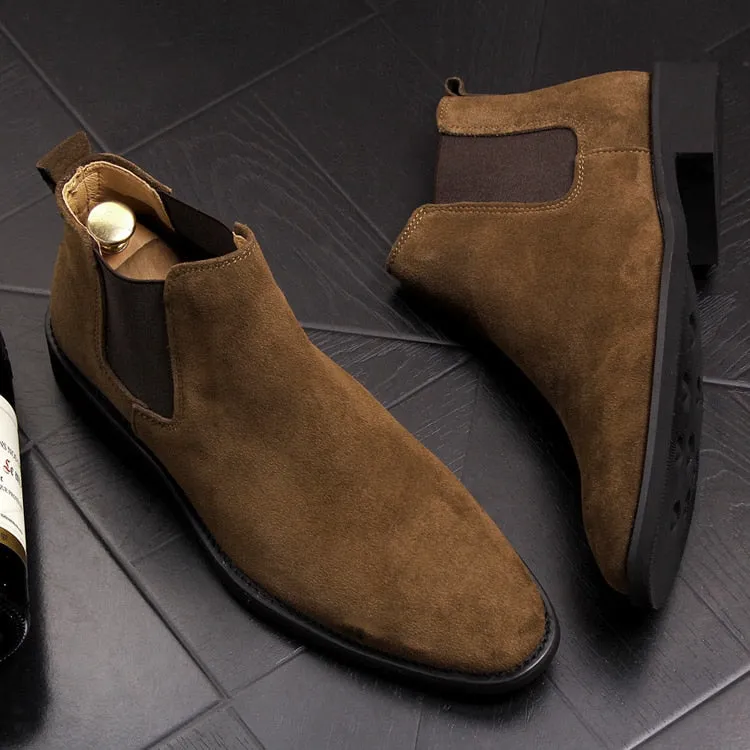 new arrival mens casual breathable genuine leather ankle boots nubuck chelsea booties young gentleman cowboy shoes zapato hombre