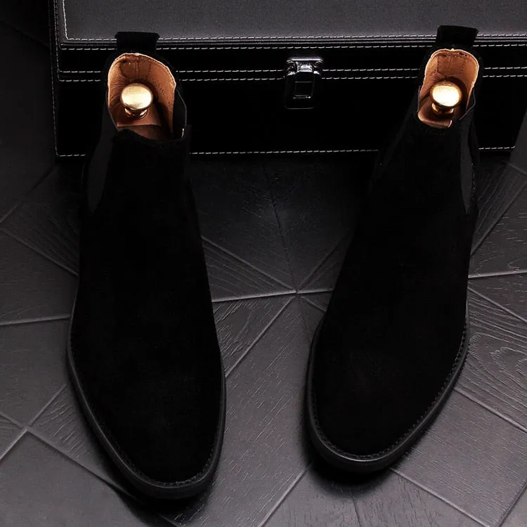 new arrival mens casual breathable genuine leather ankle boots nubuck chelsea booties young gentleman cowboy shoes zapato hombre