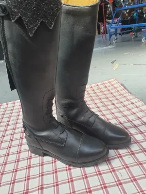 NEW long riding boots, black, size 2 narrow leg