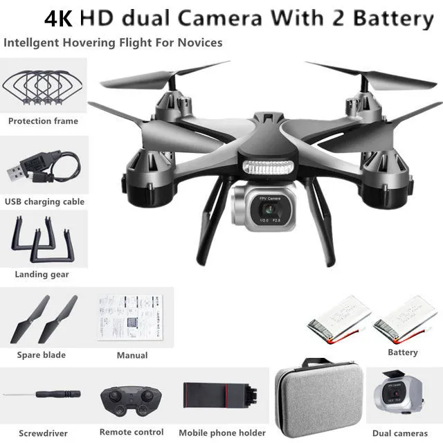 New Quadcopter UAV HD 4K Dual Camera Remote WiFi Controlled Drone