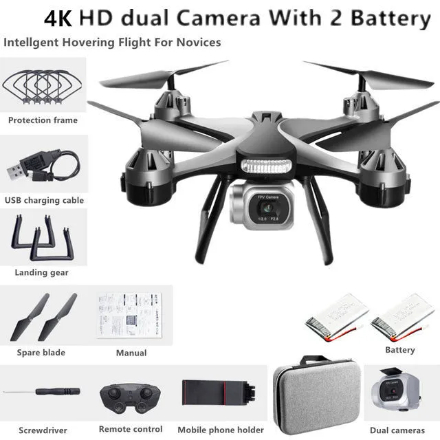 New Quadcopter UAV HD 4K Dual Camera Remote WiFi Controlled Drone