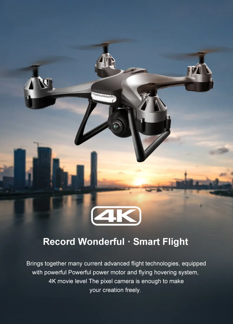 New Quadcopter UAV HD 4K Dual Camera Remote WiFi Controlled Drone
