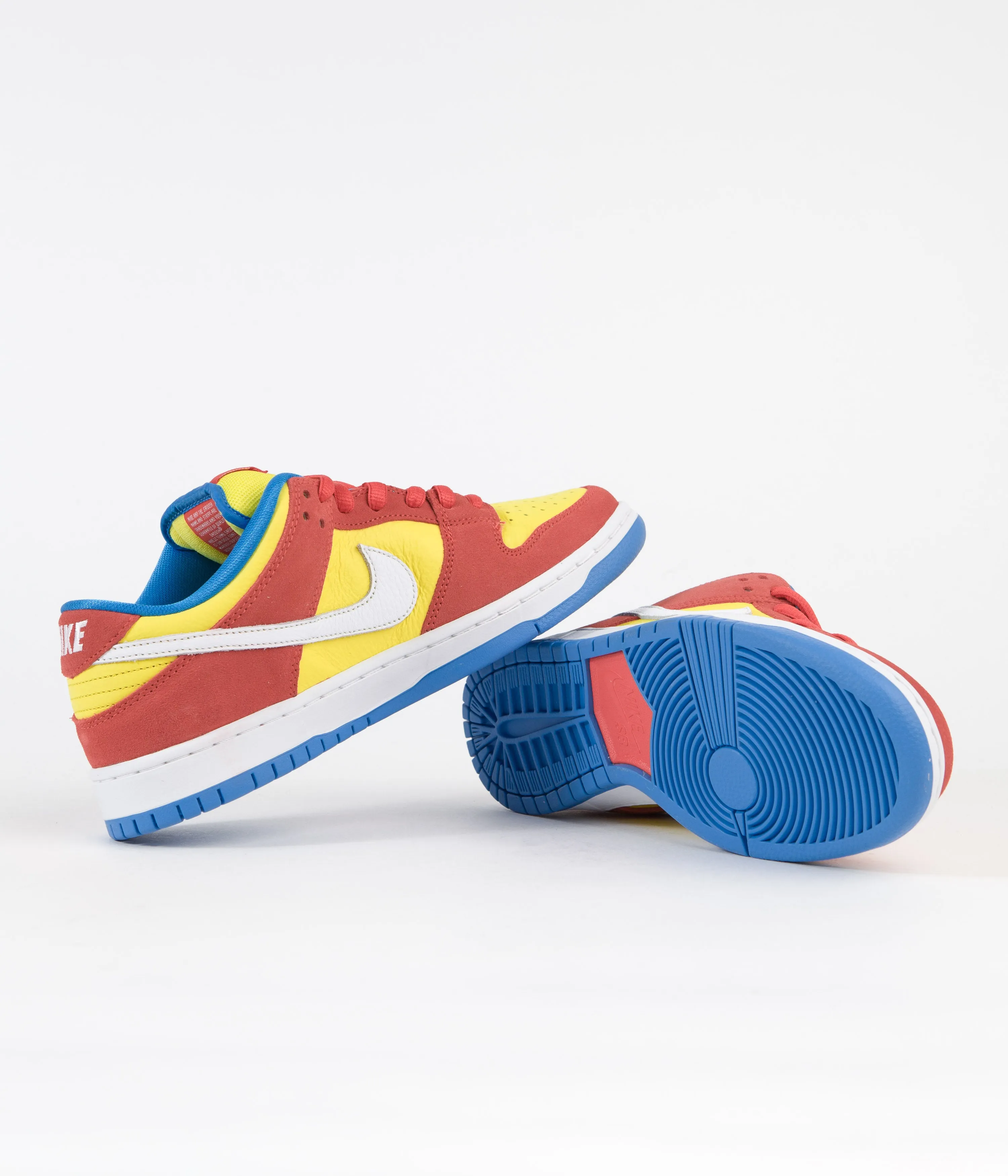 Nike SB Dunk Low Pro 'Bart Simpson' Shoes - Habanero Red / White - Blue Hero